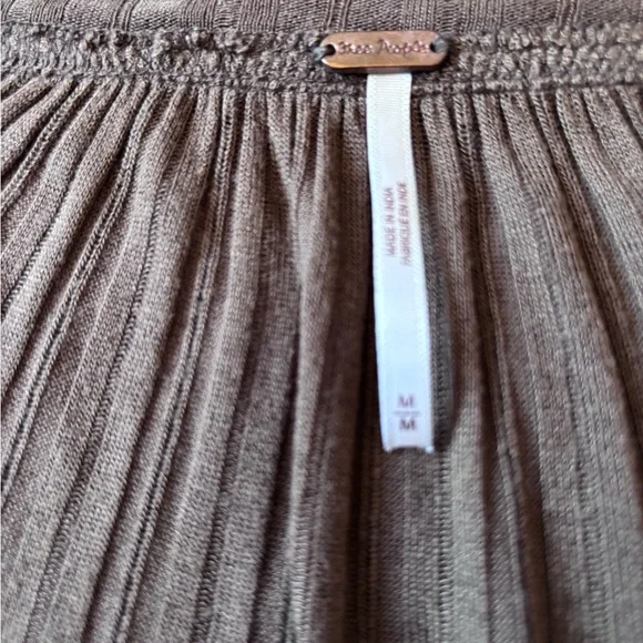 Free People Brown Lace-Detail Blouse - Picture 2 of 5